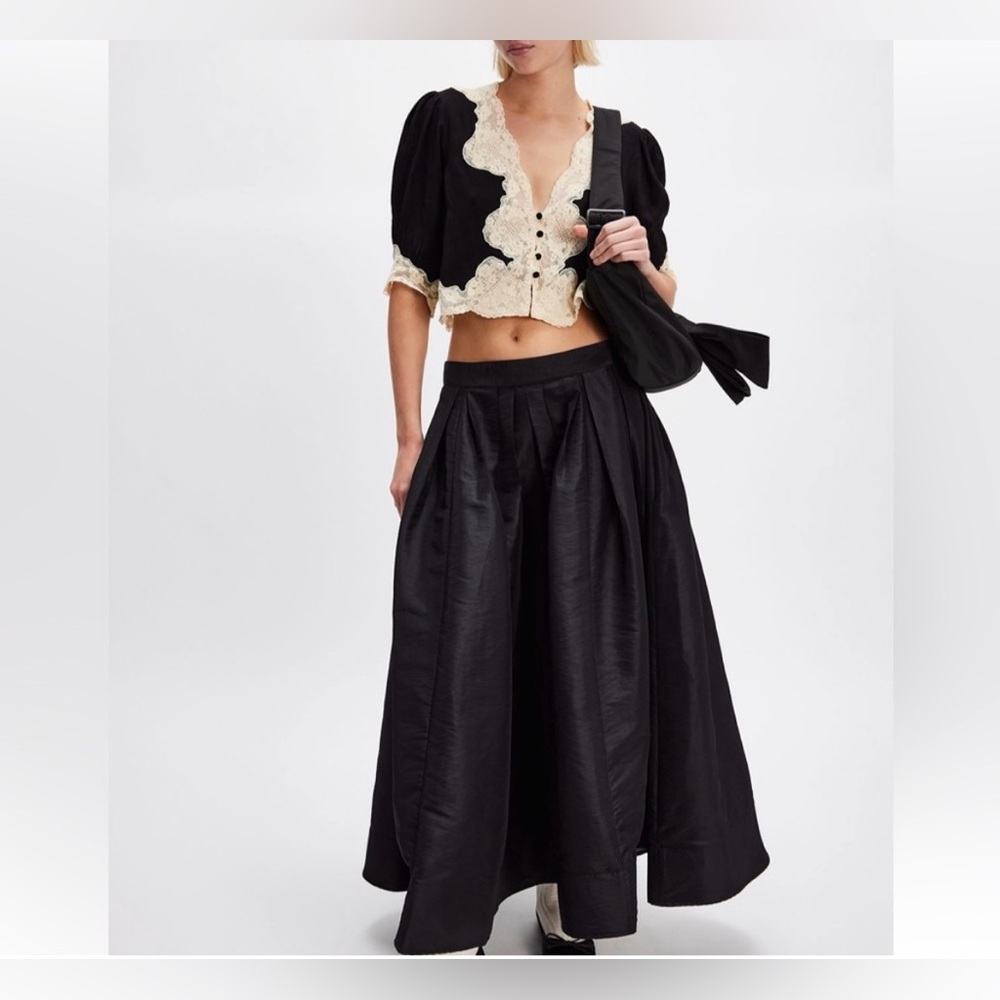 Free People Black A-Line Skirt